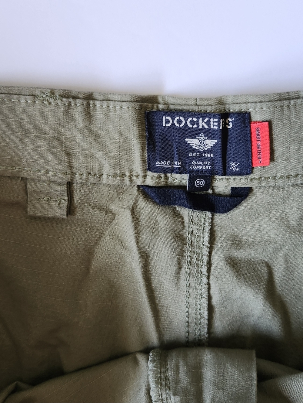 Dockers Mens Performance Tech Cargo Shorts Green Stretch Wicking Vacation - Picture 10 of 11